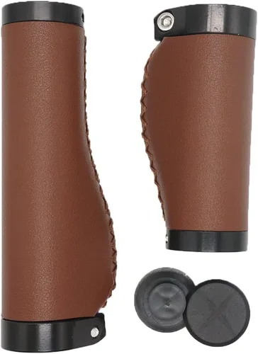 Vista 3 de Agarres para mango de bicicleta de 135/3.740 in, agarres largos/cortos, antideslizantes, de microfibra, de PVC, ergonómicos, cosidos a mano, casual
