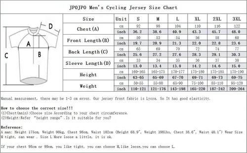 Vista 3 de JPOJPO Maillot de ciclismo para hombre, camisetas de ciclismo S-3XL, poliéster, cremallera reflectante, 4 bolsillos