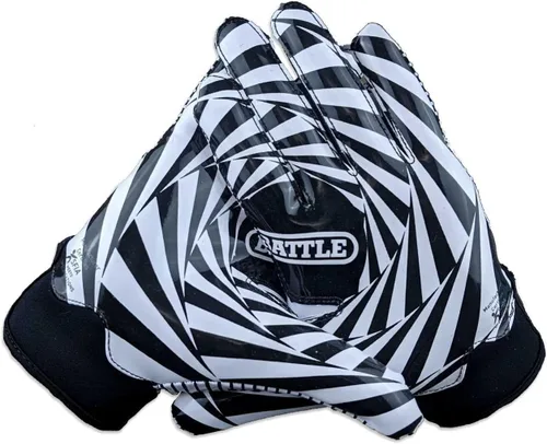 Vista 22 de Battle Sports - Guantes de fútbol americano para receptor abierto con dorso de mano, ultraadherentes y con agarre, antideslizantes, para adultos