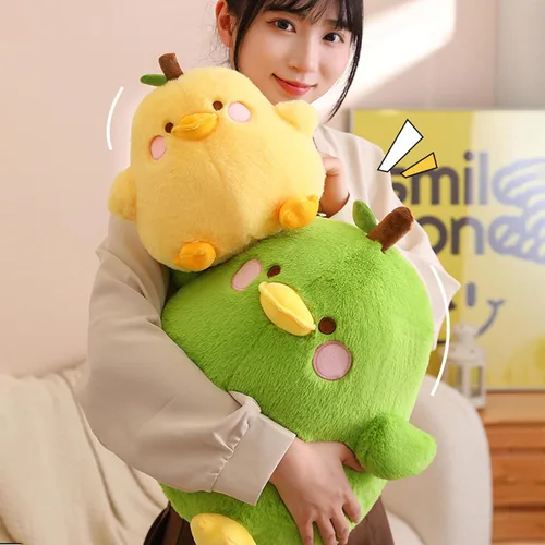 Vista 6 de PEACH CAT Linda Almohada de Felpa de Pato con Forma de Pera Juguete de Peluche de Pato para Niños Amarillo 8 Pulgadas