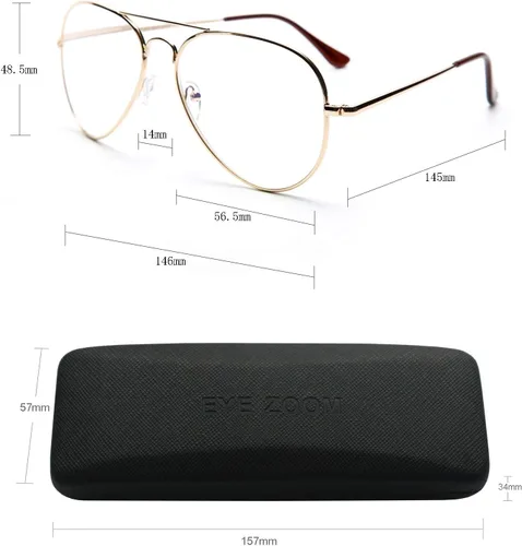 Vista 7 de Paquete de 2 lentes de lectura con bloqueo de luz azul, estilo aviador, anti rayos azules y UV, para hombres y mujeres