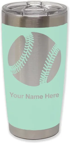 Vista 36 de LaserGram Vaso personalizado de 20 onzas, pelota de béisbol (verde camuflado)