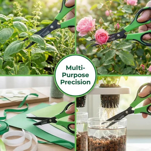 Vista 7 de Essentials by Leisure Arts Tijeras de corte de 5 pulgadas con funda protectora, cuchillas antiadherentes afiladas, mango de agarre cómodo, uso
