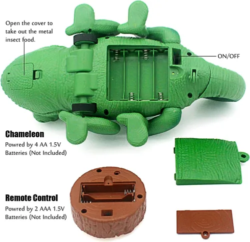 Vista 5 de Tipmant Camaleón RC Juguete de animal a control remoto realista lagarto eléctrico electrónico mascotas coche niños regalos de cumpleaños (verde)