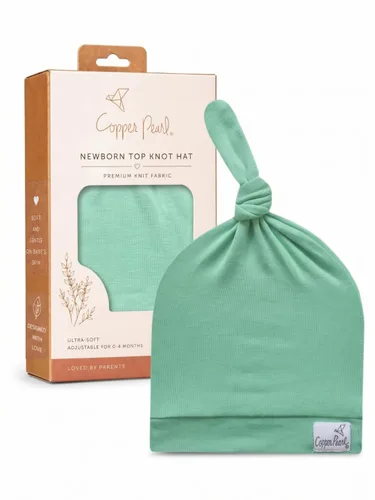 Vista 136 de Gorro de bebé con nudo superior elástico suave "Fern" por Copper Pearl