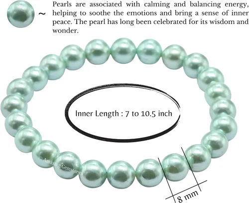 Vista 528 de Amazing Gemstone Crystal Bracelet for Women Men's Gifts - Protection Healing Crystal Bracelet - 8mm Gemstone Beaded Stretchable Bracelet Pulseras