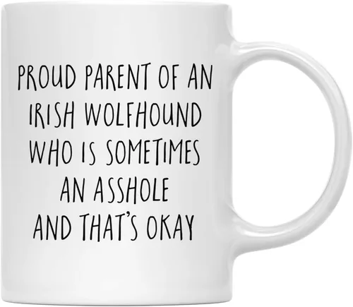 Vista 110 de Andaz Press Funny Dog - Taza de café de 11 onzas, regalo de broma, orgulloso padre de un afenpinscher que es a veces un gilipollas y eso está bien