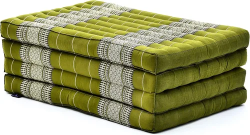 Vista 23 de Leewadee - Colchón tailandés plegable grande, 82 x 46 x 3 pulgadas, cama de invitados, cama triple plegable, cojín de masaje tailandés TV asiento