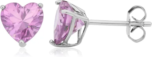 Vista 14 de Kooljewelry Pendientes de plata de ley y circonita cúbica con piedra natal