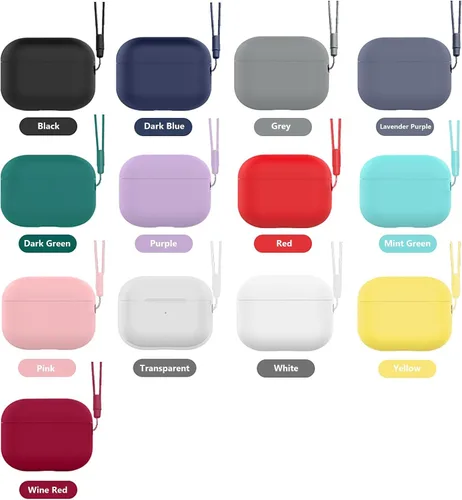 Vista 6 de Funda protectora para Airpods Pro 2 de silicona suave compatible con Apple AirPods Pro de 2ª generación 2022 LED frontal visible (negro)