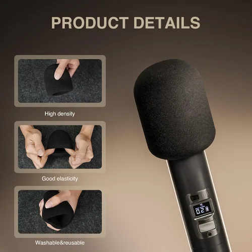 Vista 9 de Phenyx Pro Sistema de micrófono inalámbrico inalámbrico UHF de 8 canales PTU-4000-8H Bundle con cubierta de micrófono de espuma PTA-WDS5