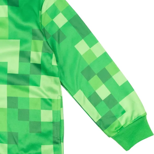 Vista 6 de Minecraft Creeper - Sudadera con capucha de forro polar con cremallera y malla para cosplay