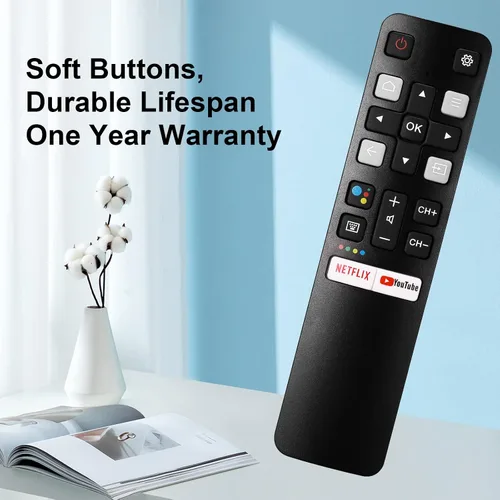 Vista 7 de RC802V Control remoto de voz Rplacement Compatible con todos los TCL Android 4K UHD Smart TV
