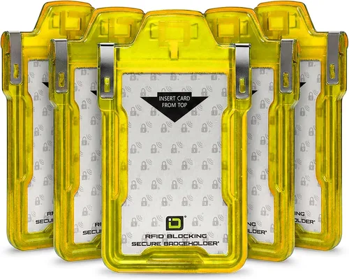 Vista 27 de Identity Stronghold - Soporte seguro para tarjetas RFID para 1 tarjeta, soporte para tarjetas de identificación de plástico duro resistente