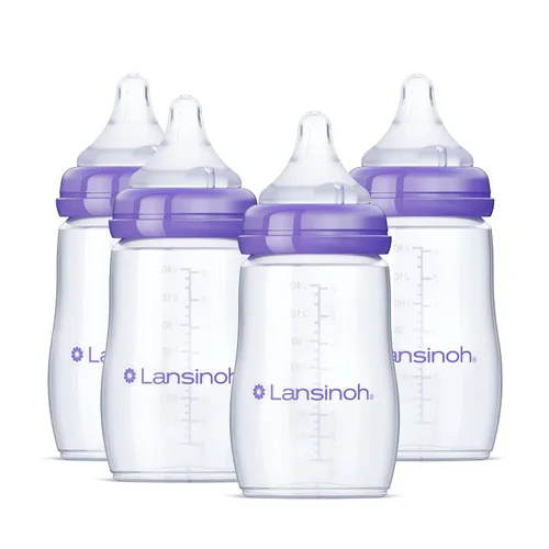 Vista 11 de Lansinoh NaturalWave - Juego de regalo para recién nacido, 4 biberones anticólicas de 5 onzas con tetinas XS Flow para recién nacidos + 4 biberones