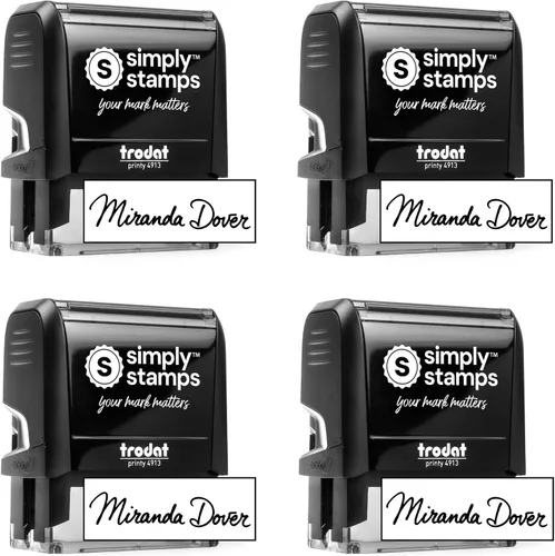 Vista 11 de Sello de firma personalizada - Insignia personalizada - Autoentintado - ¡Tu elección de 7 colores de tinta! (1, Grande)