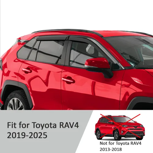 Vista 5 de Voron Glass Protectores de lluvia extra duraderos con cinta adhesiva para Toyota RAV4 2019-2025, deflectores de ventana, viseras de ventana