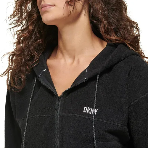 Vista 4 de DKNY Women's Sport Cropped Full Zip Polar Fleece Jacket