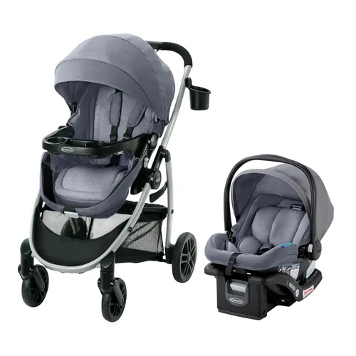 Vista 8 de Sistema de viaje Pramette de Graco Modos, asiento de coche y cochecito combinado, incluye asiento de automóvil infantil SnugRide LX y cochecito