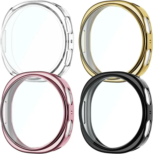 Vista 18 de Rc-Z para Samsung Galaxy Watch 5/Galaxy Watch 4 de 40 mm, paquete de 4 fundas de TPU suave con cubierta completa para la cara, protector de pantalla