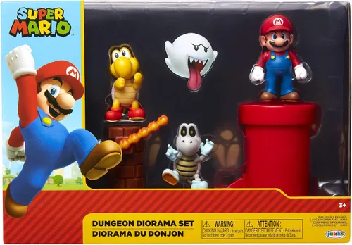 Vista 3 de Nintendo Super Mario Dungeon 2.5" Figura Multipack Diorama Set con Accesorios
