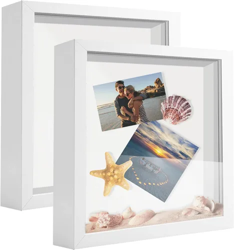 Vista 11 de Marco expositor 4x6 tipo shadow box, de madera con plexiglás, caja expositora para objetos de interés, medallas, manualidades, entradas y fotos