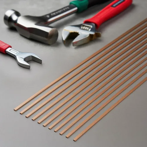 Vista 6 de Barras de soldadura fuerte de plata al 15% AWS BCuP-5 10 barras Soldadura de cobre fosforado Aleaciones de soldadura de cobre planas Barras