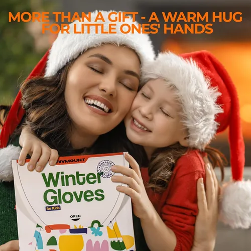Vista 8 de rivmount Guantes de invierno cálidos para niños, pantalla táctil, impermeables, ciclismo, correr, esquí, al aire libre, clima frío para niños y niñas