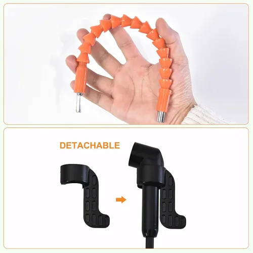 Vista 6 de Kit de extensión de broca flexible, 17 piezas con adaptadores de enchufe giratorios de 360° (1/2" 3/8" 1/4"), accesorios de ángulo recto de 105°
