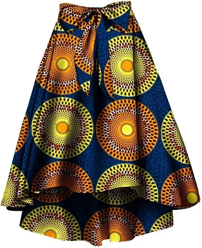 Vista 9 de Falda de verano con estampado africano para mujer, vestido tradicional Ankara Dashiki Brautiful 1
