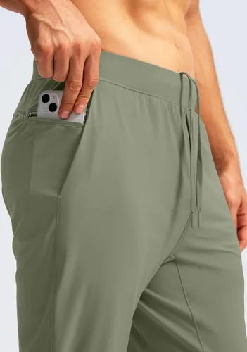 Vista 4 de Soothfeel Pantalones deportivos para hombre con bolsillos con cremallera, pantalones de entrenamiento atléticos ligeros para gimnasio, golf, correr