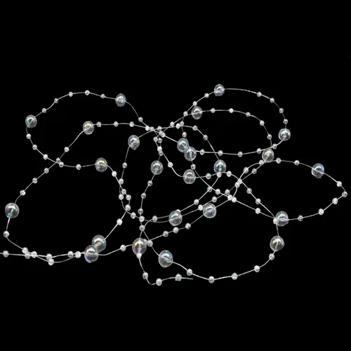 Vista 5 de Guirnalda de Cuentas para Árbol de Navidad de 99 Pies, Hebra de Perlas Artificiales de 3-8mm, Cadena de Cuentas para Manualidades DIY, Bodas