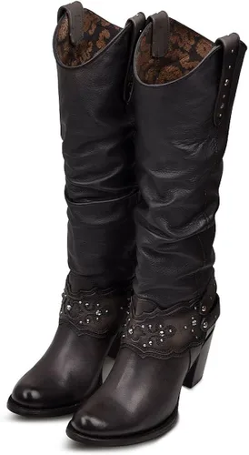 Vista 8 de Cuadra Womens Tall Boot in Bovine Leather Black