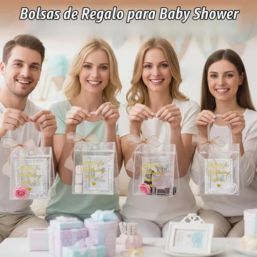 Vista 7 de Henoyso 50 bolsas de regalo transparentes, bolsa de PVC de agradecimiento