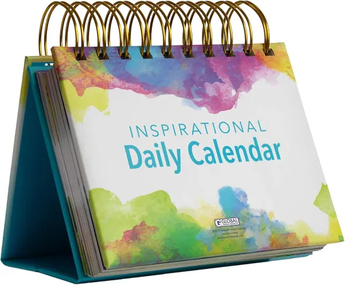 Vista 6 de Global Printed Products Calendario Diario Perpetuo Motivacional e Inspiracional de Hojas para Voltear con Caballete Autoportante (Colores Brillantes)