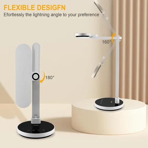 Vista 5 de Lámpara de escritorio LED Miady con atenuación continua para oficina y hogar, temporizador de apagado automático de 15/30/45 minutos, 6 niveles