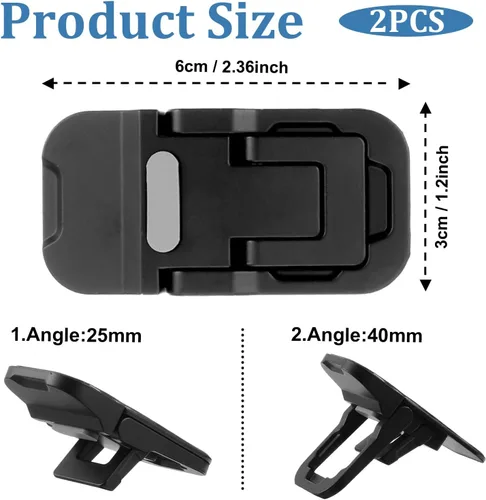 Vista 4 de Bewudy 2 Pcs Portable Keyboard Stand, Dual Tilt Angle Adjustment, Foldable Laptop Riser, Self-Adhesive Feet for Most Keyboards (Black)