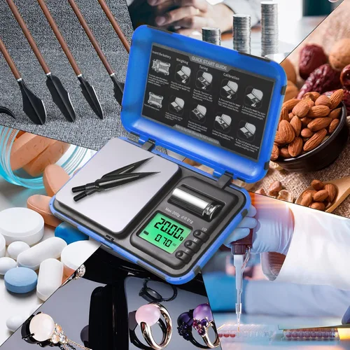 Vista 8 de Báscula de tiro con arco de doble unidad y pantalla HD, escala digital LCD de flechas de bolsillo, escala de 7.05 oz x 0.00 oz de gramos, mini