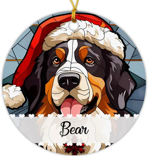 Vista 8 de Airedale Terrier - Adorno de Navidad para perro, regalo para Acción de Gracias, perros personalizados con sombrero de Navidad, adornos de Airedale