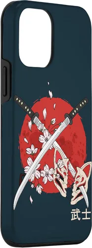 Vista 3 de Carcasa para iPhone 12 mini con espada de Samurai Katana japonesa, diseño de flor de cerezo