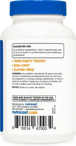 Vista 5 de Nutricost Bromelina 500 mg, 120 cápsulas vegetarianas, 1200 GDU, sin OMG, sin gluten