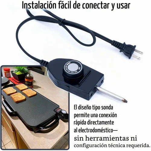 Vista 2 de Reemplazo de cable de sartén eléctrica para Presto 06900 0690001 Cable eléctrico de alimentación de plancha con sonda control de calor