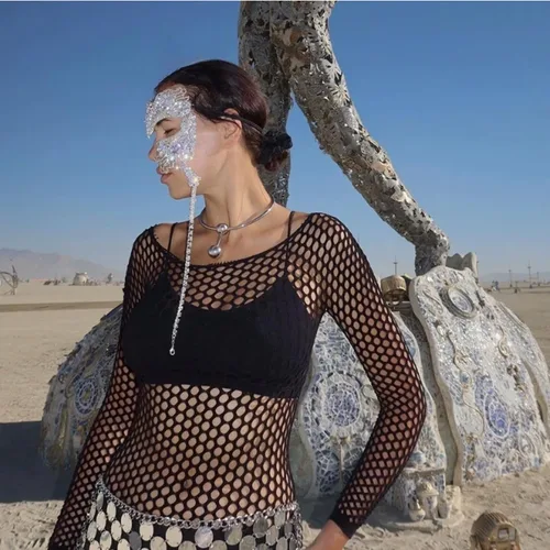 Vista 3 de STONEFANS Máscara de mascarada para mujer, máscara de Mardi Gras veneciana plateada con diamantes de imitación, disfraz de mascarada para mujer