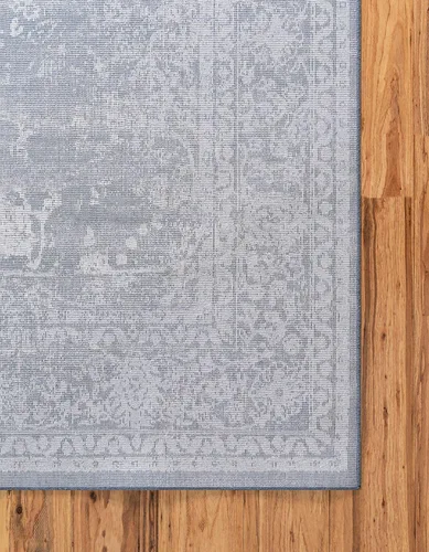 Vista 9 de Unique Loom Chateau Collection - Alfombra rectangular de 5 pies 1 pulgada x 8 pies, color gris y beige Gris Azul/Beige