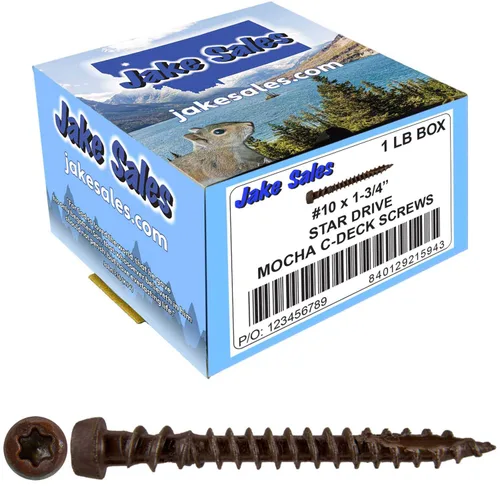 Vista 24 de #10 x 1-3/4" Graystone - Tornillo de madera recubierto exterior de madera Torx/Star Drive Head - Compatible con madera AQC (1 libra ~ 130 tornillos)
