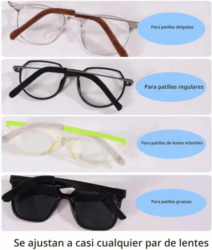 Vista 5 de DECKER Antideslizante Gafas Elásticas Temple Tips 3 Pares de Tejer Gafas Suave Cojín de Oído Puños Puntas de Gafas Manga de Oído Calcetín Negro