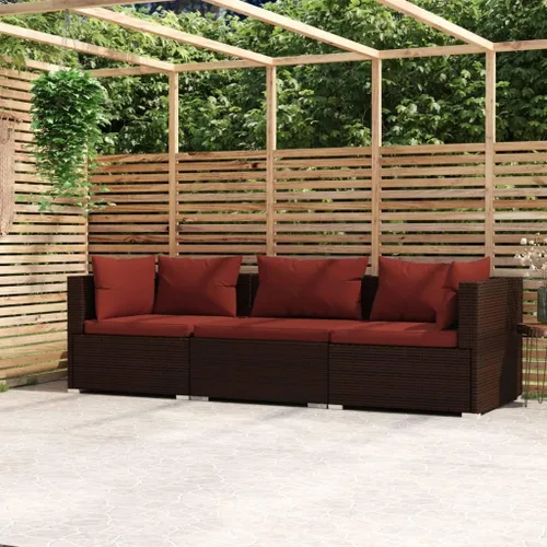 Vista 13 de Sofá de sala de estar, muebles de balcón, juego de 3 piezas de patio con cojines, robusto y duradero, adecuado para porche, balcón u otros espacios