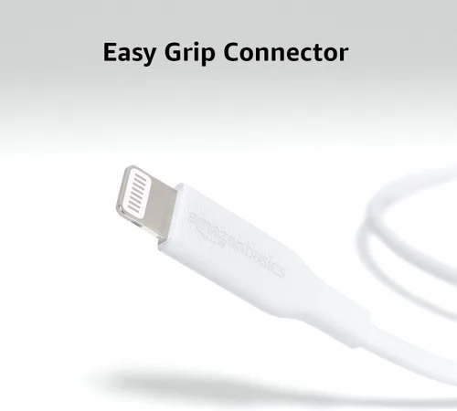 Vista 4 de Amazon Basics Cable de carga USB C a Lightning ABS, cargador certificado MFi para Apple iPhone 14, 13, 12, 11 X Xs Pro, Pro Max, Plus, iPad, 6 pies