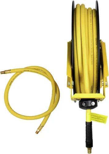 Vista 2 de [Usado] DeWalt DXCM024-0343 Carrete de manguera de doble brazo con manguera de goma premium de 3/8" x 50
