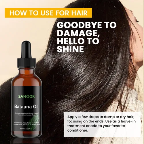 Vista 5 de SANOOR Aceite de batana africana, 100% puro y prensado en frío, fórmula orgánica de oasis de sabana para el cuidado del cabello, cuidado de la piel